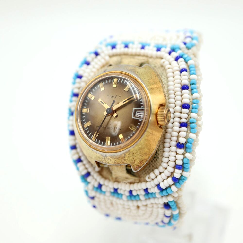 Vintage Timex Mechanical Womens Wind Up Watch Gold Bronze Tone w New Battery